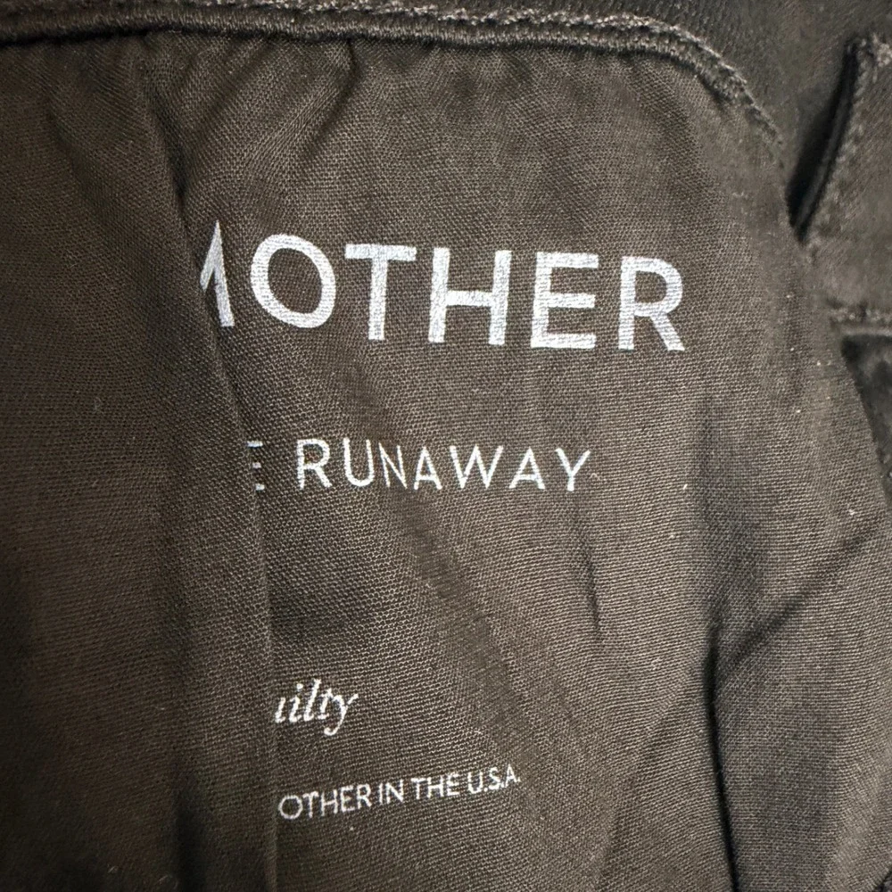 MOTHER‎ The Runaway Flare Jeans Black Stretch Denim 34
